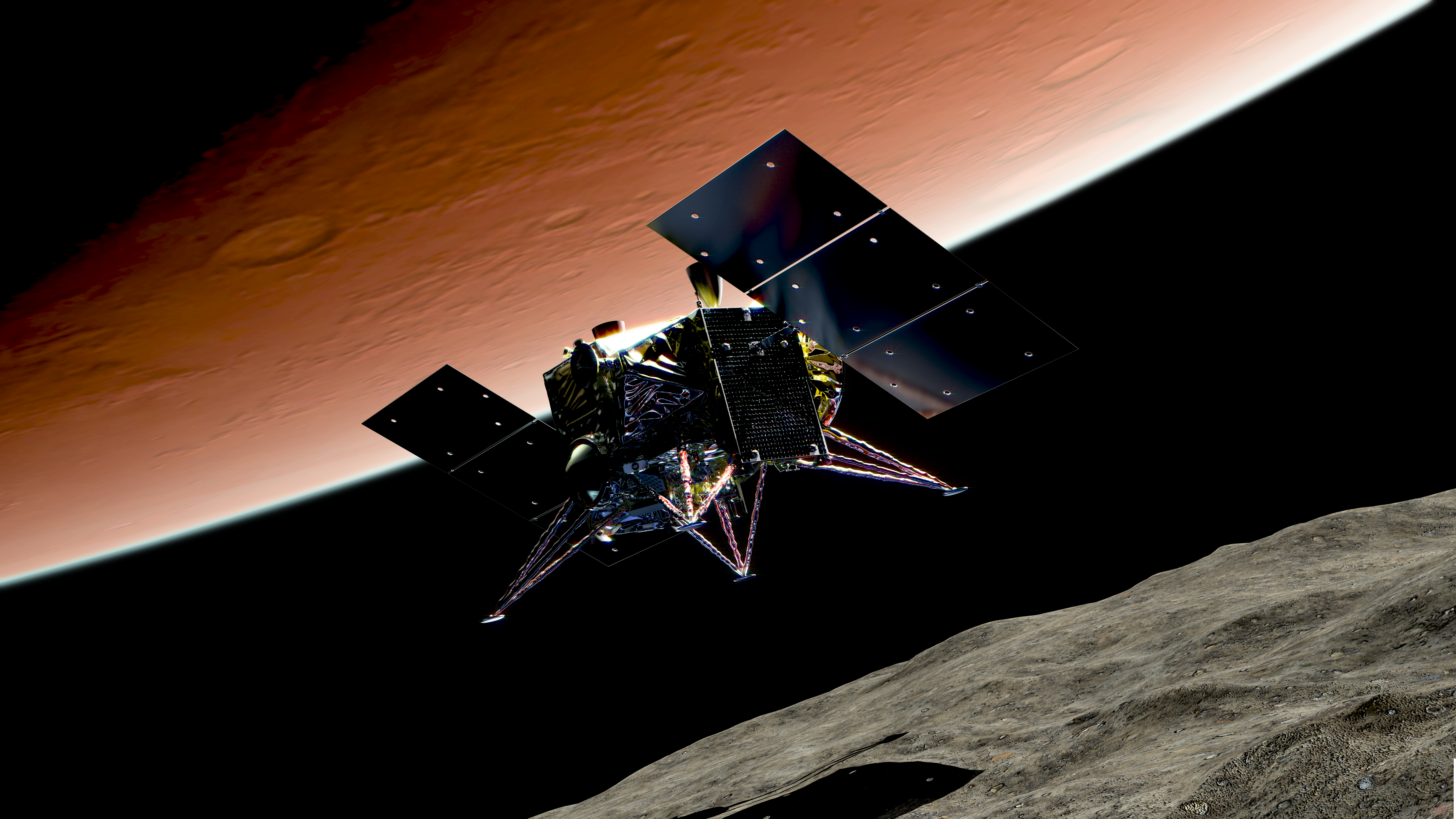 MMX spacecraft Phobos landing